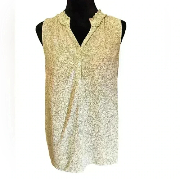 TALBOTS PEBBLED DOT RUFFLE SHELL - Picture 3 of 13